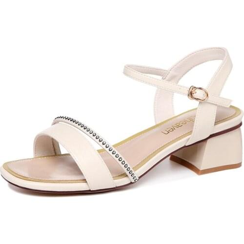 Open-toe thick-heeled sandals, flat buckle solid color shoes for women, womens platform shoes