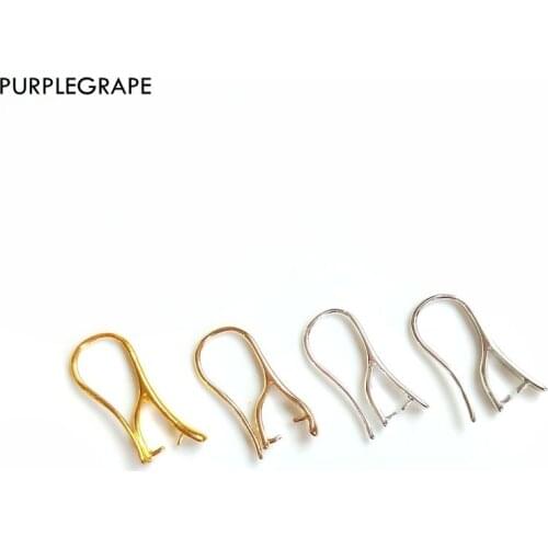 PURPLEGRAPE DIY handmade earrings basic accessories material ear pin ear hook female models 10 pieces