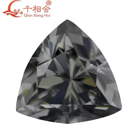 Gray color trillion shape Sic material moissanites loose gem stone qianxianghui