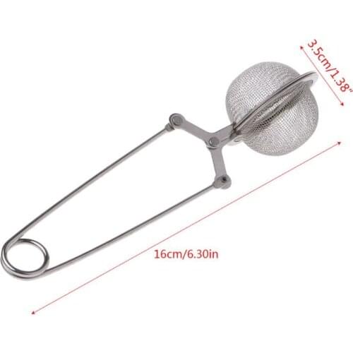 T84E Mesh Strainer Snap Ball Loose Leaf Tea Infuser Stainless Steel Secure Locking