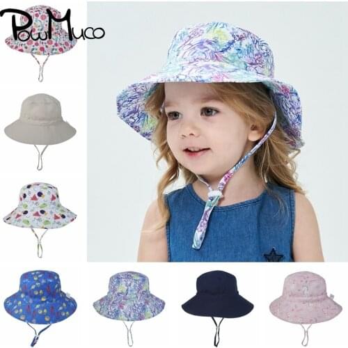 Powmuco Fashion Cartoon Animals Pattern Bucket Hats Sunscreen Beach Cap Colorful Printed Infant Fishermans Bonnet Birthday Gift
