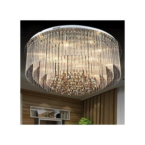 Modern Round Crystal Ceiling Lights Fixture D80cm Luxury Home Indoor Lighting European Foyer Bed Room Ceiling Lamps AC90V-260V