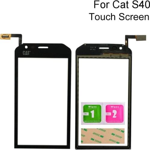 Front Touch Screen Glass For Cat S40 Touch Screen Glass Digitizer Panel Lens Sensor 4.7'' Mobile Phone Tools 3M Glue