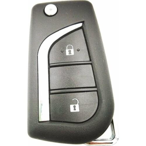 2 Button Replacement Folding Car Blank Key Remote Fob Case For Toyota Corolla EX New VIOS Toy48 Blade Flip Car Key Shell Cover