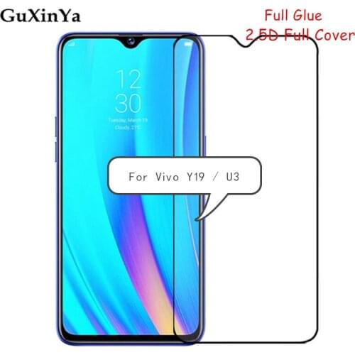 Screen Protector Glass For Vivo Y19 Full Glue Tempered Glass For Vivo U3 Full Cover Toughened Glass For Vivo Y5S Film 6.53"
