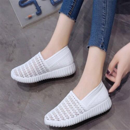 Womens mesh flat shoes fashion casual non-slip comfort soles outdoor Breathable casual female soft mesh flat shoes W1-02