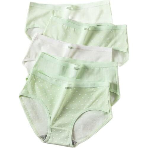 ZJX 5Pcs/Set Panties Women Pure Cotton Breathable Underwear Seamless Cute Bow Young Girls Soft Briefs Sexy Female Panty Lingerie