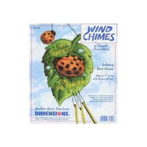 Gold Collection Counted Cross Stitch Kit Ladybug Wind Chimes Windbell Ornament Ornaments Dim 72529