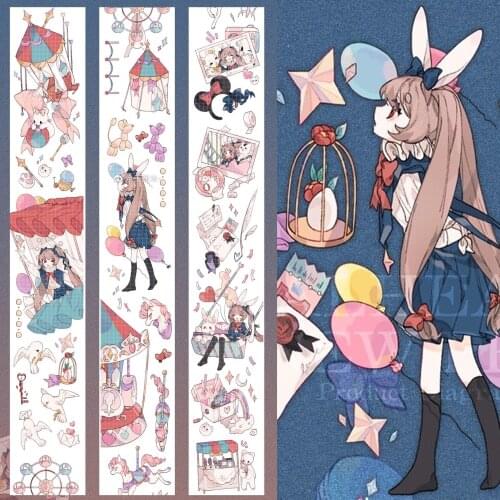 1 Loop 5.5cmx100cm Salt Series Sweet Heart Having Fun Collage Cute Gril Washi Tape
