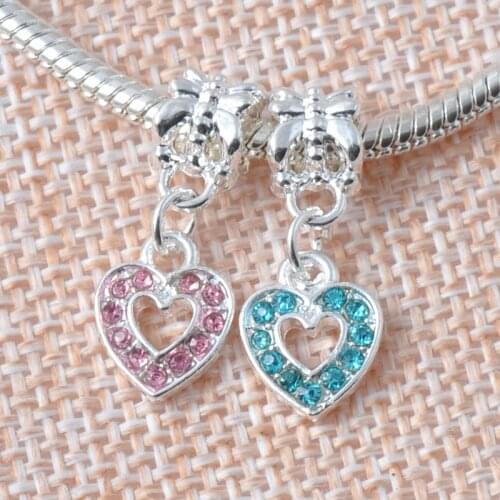 1Pcs Antique silver Alloy Heart Spacers Beads Charms Fit Charms Bracelets Jewelry Handmade DIY DKZ014