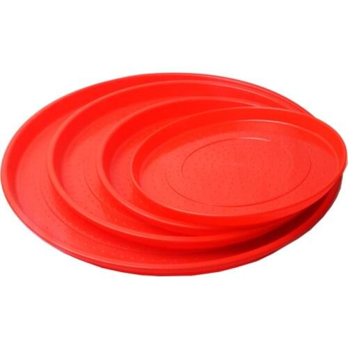 1PC Poultry Chicken Fodder Tray Red Plastic Chicks Feeding Plate Duck Goose Broiler Pigeon Feed Bowls Farming Animal Tools