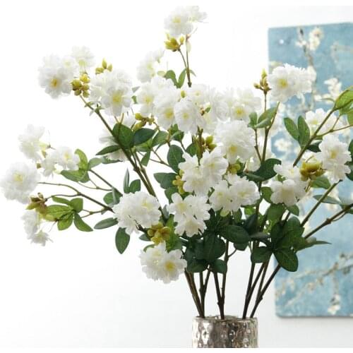 18Heads sakura Cherry blossoms flower branch Artificial Flowers flores for Christmas home wedding decoration fake Flower fleur