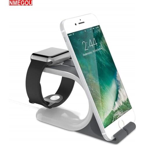 2 In 1 Silicone Holder for Apple Watch & IPhone Stand Dock Station Office Tripod for I Watch 4 3 2 1 IPhone X XS Max XR X 8 7 6s