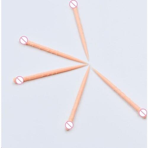 20pcs/set Funny Penis Toothpick Plastic Trick Tool Hens Party Bachelorette Party Bar Tableware Forks Fruit Dessert Supplies