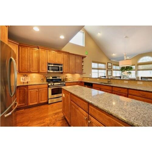 2017 new style good quanlity retail wholesales traditional solid wood kitchen cabinet oak color S1606071