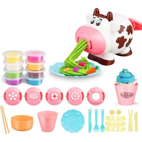 28Pcs Playdough Sets Play Dough Tools Kitchen Creations Noodle Toy Playset and Ice Cream Maker Machine Play Dough Kit