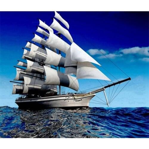 5D Diy Diamond Painting Cross Stitch Sailing boat Sea Ship Diamond Embroidery Wall Art Mosaic Home Decoration new Year gifts
