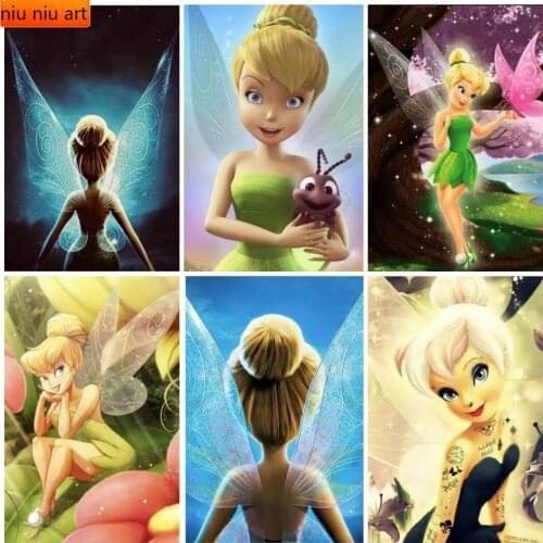 Disney Tinker Bell Diamond Painting Cartoon Characters Full Square/Round Diamond Mosaic Home Decoration Gift Handwork