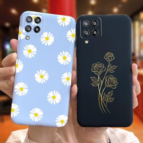 For Samsung Galaxy A22 Case Macaroon Silicone Cute Flower Girl Soft Cover For Samsung A22 A 22 A225F 2021 Phone Back Funda Bags