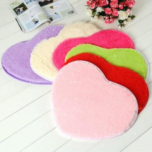 Pure heart-shaped thick bathroom carpet for living room Anti-Slip bath mat cushion ornaments home decor bathroom accessories