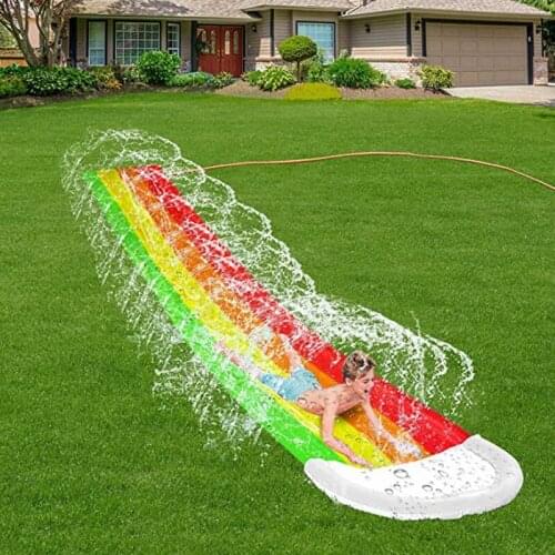 480cm Large Size Children Summer Waterslide Inflatable Toy Garden Kid Entertainment Outdoor Water Skiing Surfboard Water Toygame