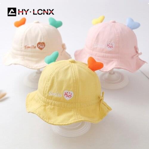 Child cartoon hat new spring autumn baby fisherman hat boy outdoor bucket hat child cute antler decoration hat girl sun hat