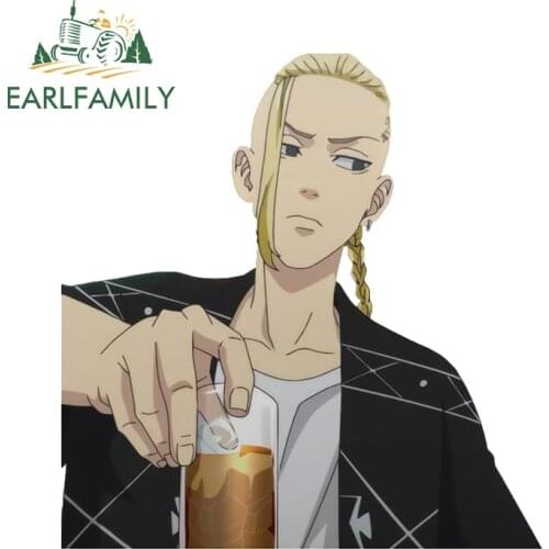 EARLFAMILY 13cm x 12.5cm for Tokyo Revengers Auto Car Sticker Anime Car Peek Decals JDM RV Window Trunk Decoration