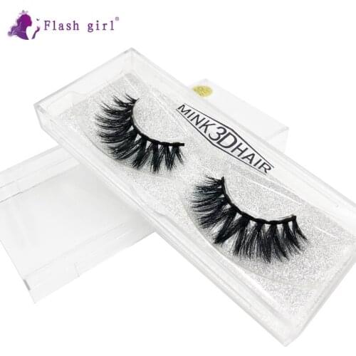 Flash Girl Hot Selling 1 Pair 5D Mink Eyelashes Makeup Fluffy Wispy Full Strip Lashes Natural Long Fake Eyelash 5D-W11