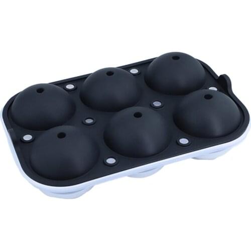 Whisky Bar Ice Hockey Mold New 6 with Cover Ice Lattice Mold Plastic Bottom Silica Gel Ice Hockey Mold Silica Gel Round