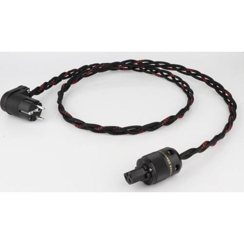 Hi-end 7N OFC Pure copper EU/US version power cord wire hifi audio AC power cable with rhodium plated power plug connector