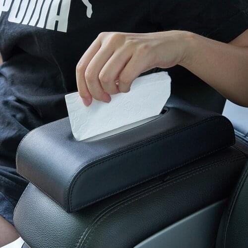 PU Leather Tissue Box Napkin Holder Paper Storage Case for Home Car Office Decor