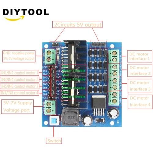 L298N motor drive module four DC motor drive smart car drive motor module with LM2596S chip