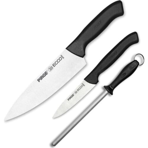 Pirge, Ecco Chef Starter Knife Set 3 pcs. Professional Household Knives, Kitchen Knives and Chef Knives- 35083