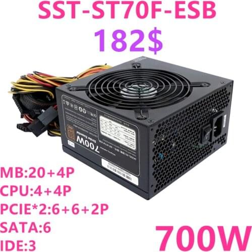 New PSU For SilverStone Brand Non Modular 80plus Bronze Game Mute Power Supply 700W/500W/400W Power Supply SST-ST70F-ESB