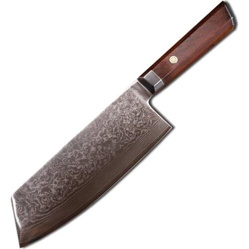 Meat Cutting 8 Inch VG10 Damascus Steel Wooden Handle Japanese Chef Practical EDC Tool Knife