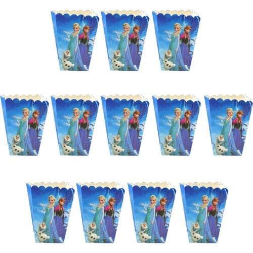 Wholesale Frozen Anna And Elsa Popcorn Box Kids Birthday Party Supplies Paper Popcorn box Baby Shower Party Box