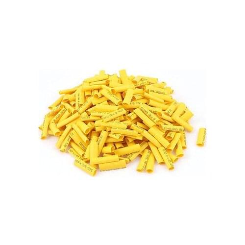 Yellow 6mm Dia 2:1 Polyolefin Heat Shrink Tubing Shrinkable Tube 30mm 300pcs