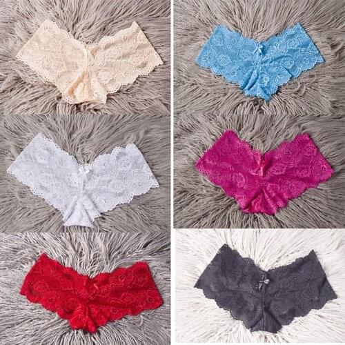 Sexy Lace Short Brief Solid Women Lady Breathable Lingerie Hipster Floral Elastic Waist Panties Seamless Transparent Underwear