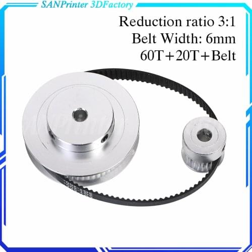 Timing Belt Pulley GT2 60teeth 20teeth Reduction 3:1/1:3 3D printer accessories belt width 6mm Bore 5&8&10mm