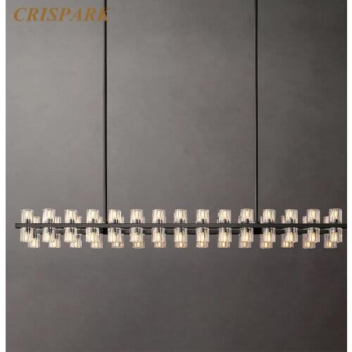 Arcachon Linear Vintage Chandelier Lighting LED G4 Crystal Retro Hanging Lamp Art Deco Modern Minimalist Light Fixture for Home