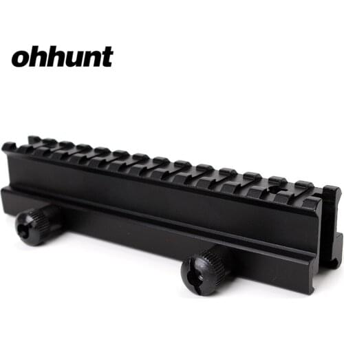 Tactical ohhunt 1" Hight 14-slot See Through Full Size AR Riser Mount 20mm Weaver Picatinny Rails Fit AR15 Rifles
