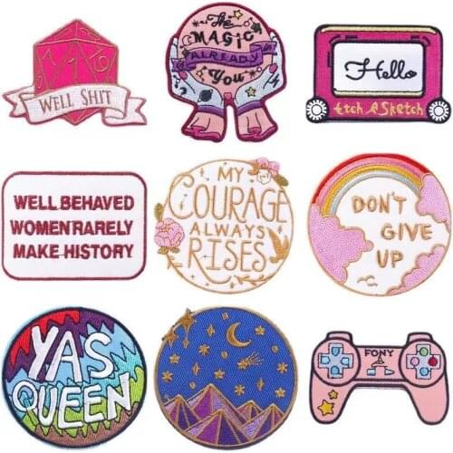 Cute Planet Embroidery Patches For Clothing DIY Thermo Adhesive Patches Cartoon Pattern Patches Iron-On Transfers For Clothes