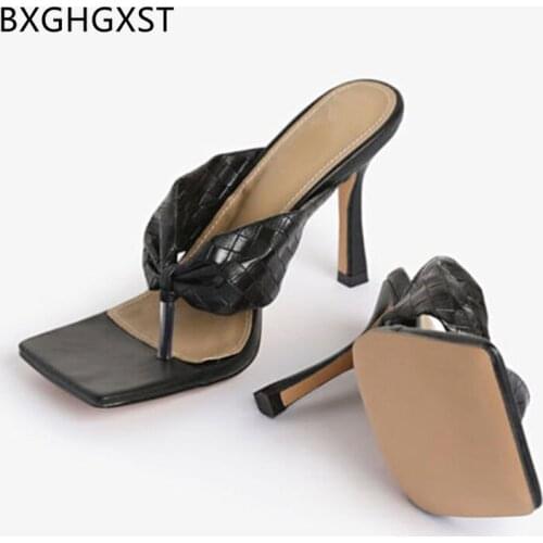 Pumps Women Shoes High Heels Slippers Women Summer 2021 Ladies Slippers Slides Women Designer Butterfly Heels Square Toe Heels