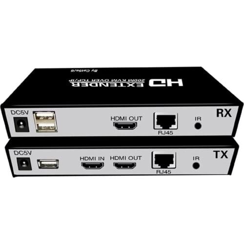 USB KVM Extender HDMI 200M Over IP Cat5e/Cat6 Ethernet Cable