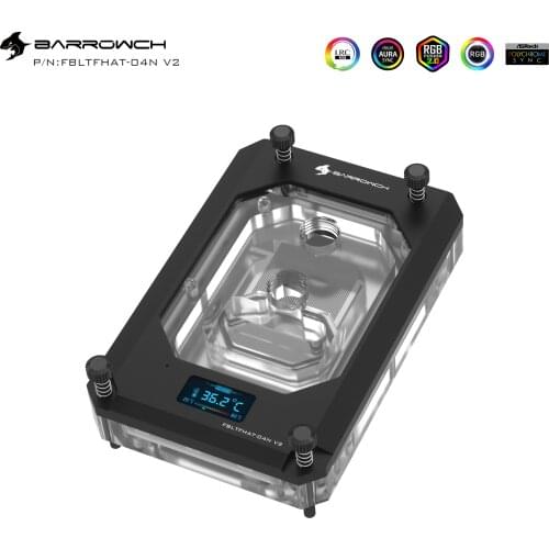 Barrowch CPU Water Block use for AMD Threadripper X399 with dynamic color screen / RGB Light compatible 5V 3PIN Header