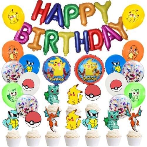 Cartoon Comic Monster Balloons DIY Latex Confetti Ballons Cake Stick Set Kids Birthday Party Childrens Day Baby Shower Decor