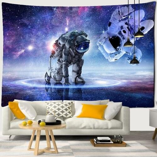 Universe Astronaut Tapestry Wall Hanging Space Hippie Tapitz Science Fiction Travel Planet Mat Printed Polyester Room Decor