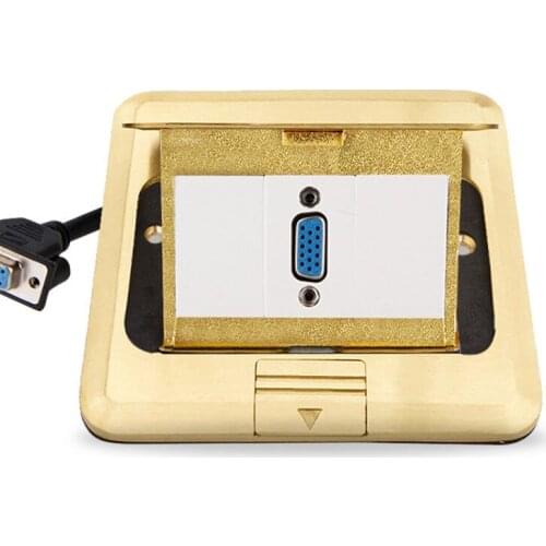 Pop-up Floor Panel Ground Outlet Single Port VGA With Extended Wire Media Socket Receptacle