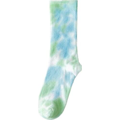 YZ-S-DRY-0007 High quality Tie-dye fashion breathable Cotton Socks Running Hiking Basketball Long Sock