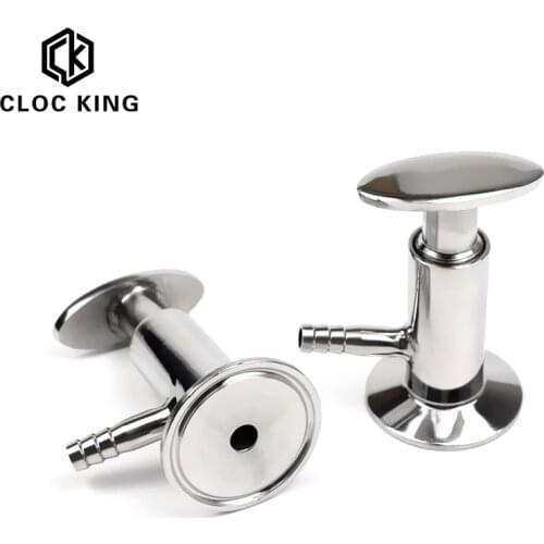 10mm Hose Barb OD SS304/316 Stainless Steel Sanitary Sampling Valve 50.5mm 25.4mm Ferrule OD Fit 1/2" 1.5" Tri Clamp